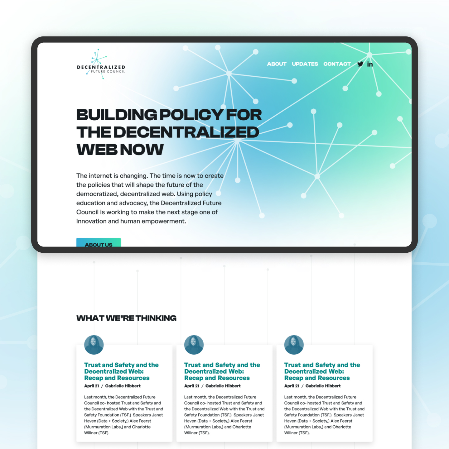 Decentralized Future Council about us page