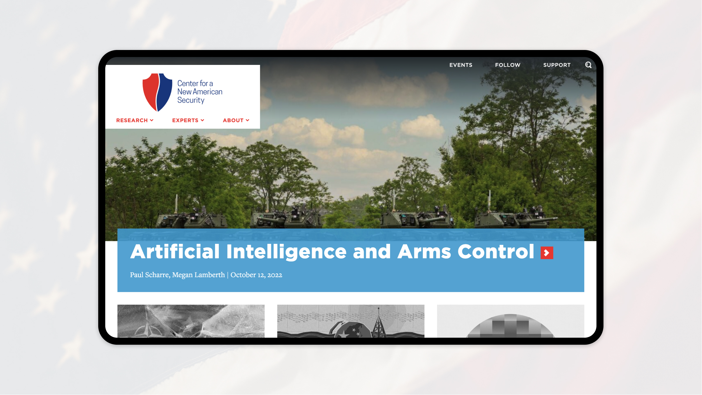 Center for a New American Security homepage