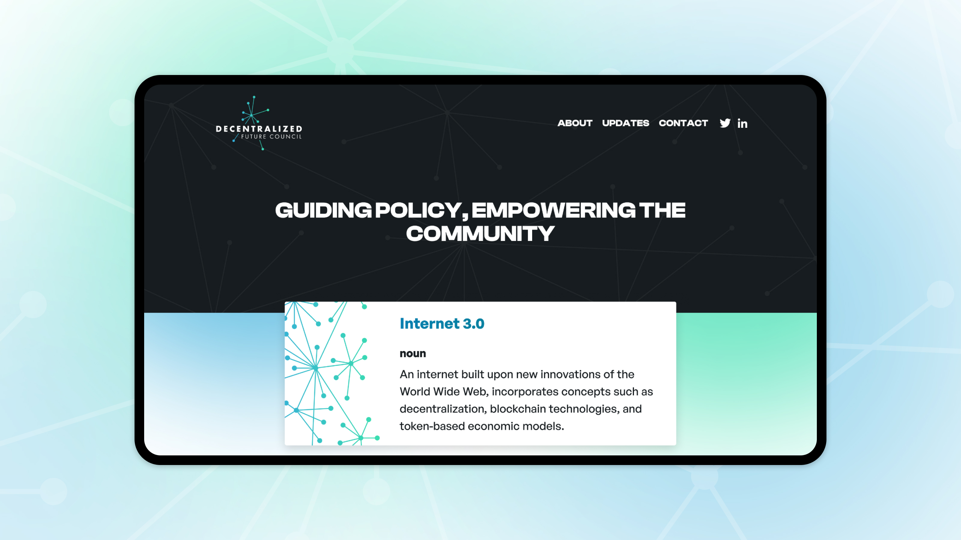 Decentralized Future Council website