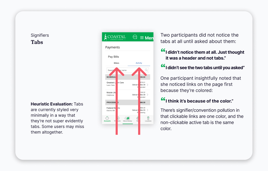 Signifiers slide from presentation deck