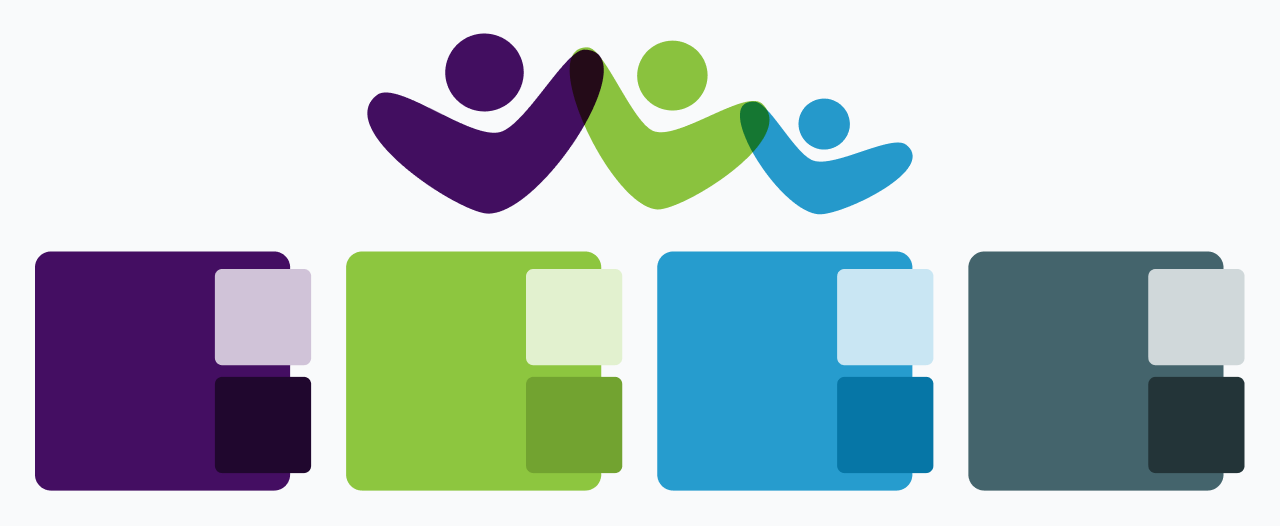 IMPAACT's logo mark and four-color brand palette (purple, green, blue, and teal).