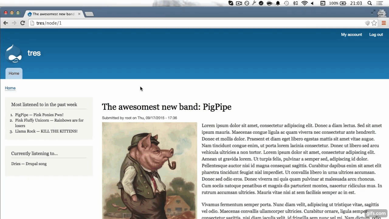 GIF of Drupal 8 BigPipe Video