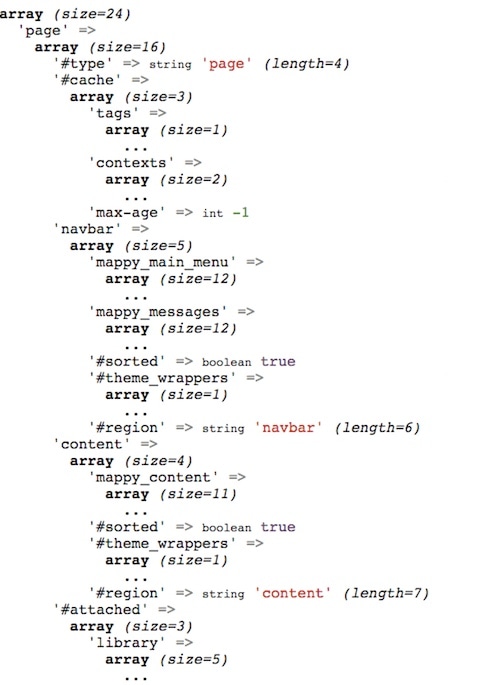 Screenshot of dump function output.