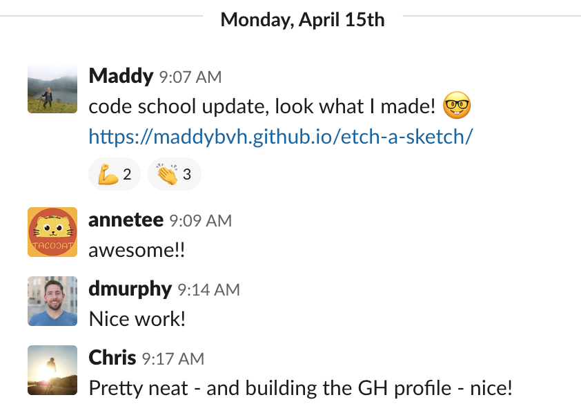 maddy front end slack
