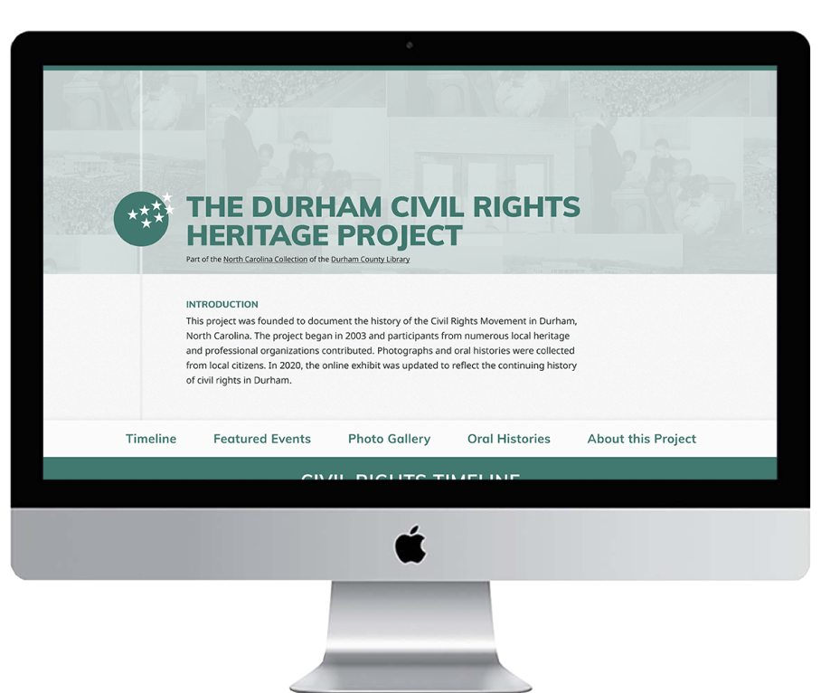 Screen shot of Durham Library site