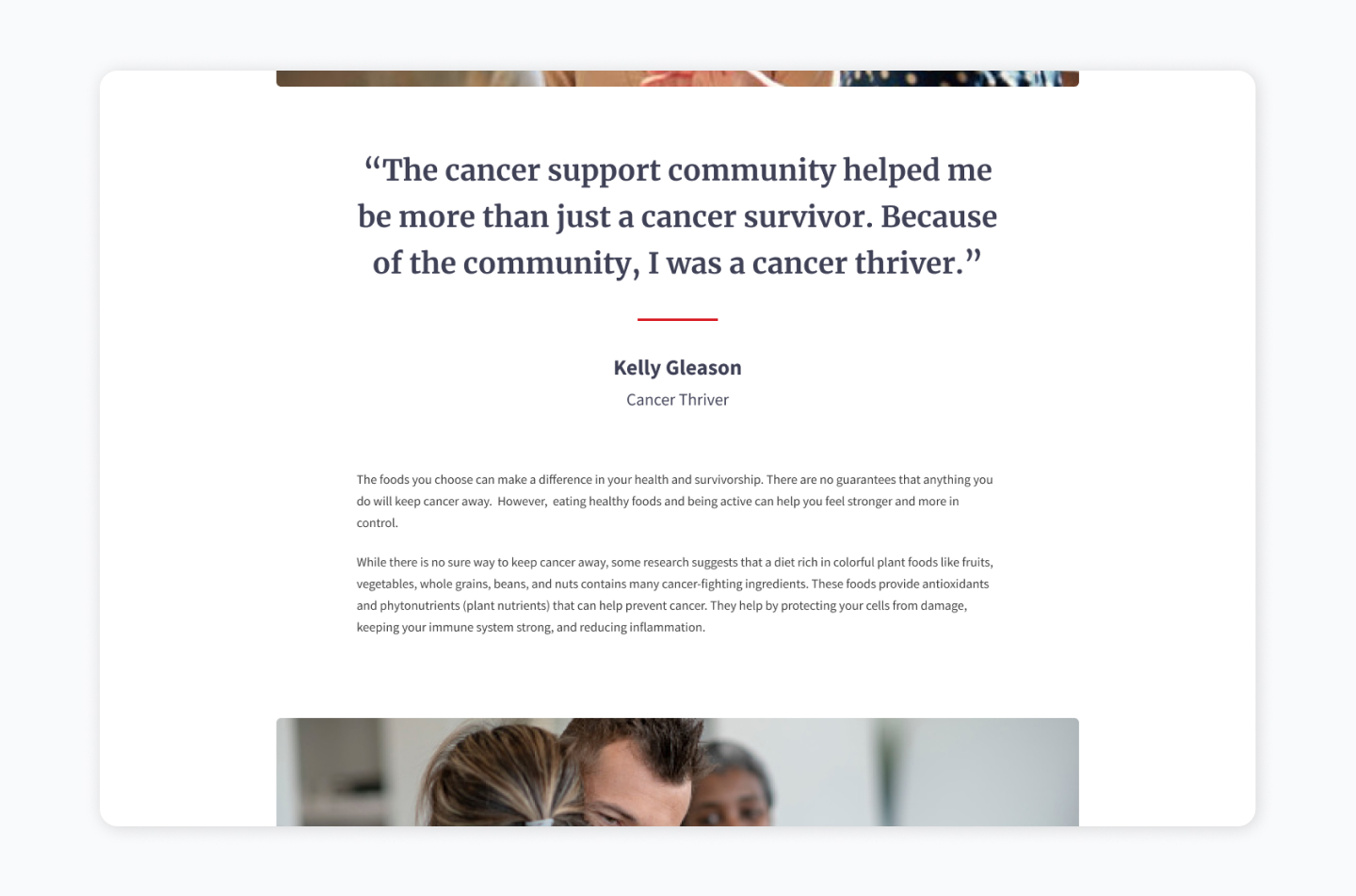 Cancer Support Community patient quote