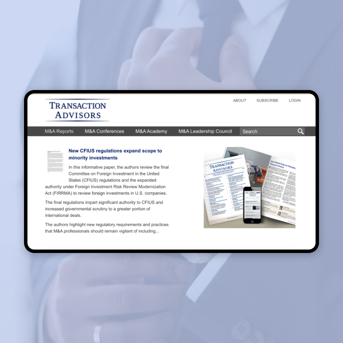 Transaction Advisors Homepage