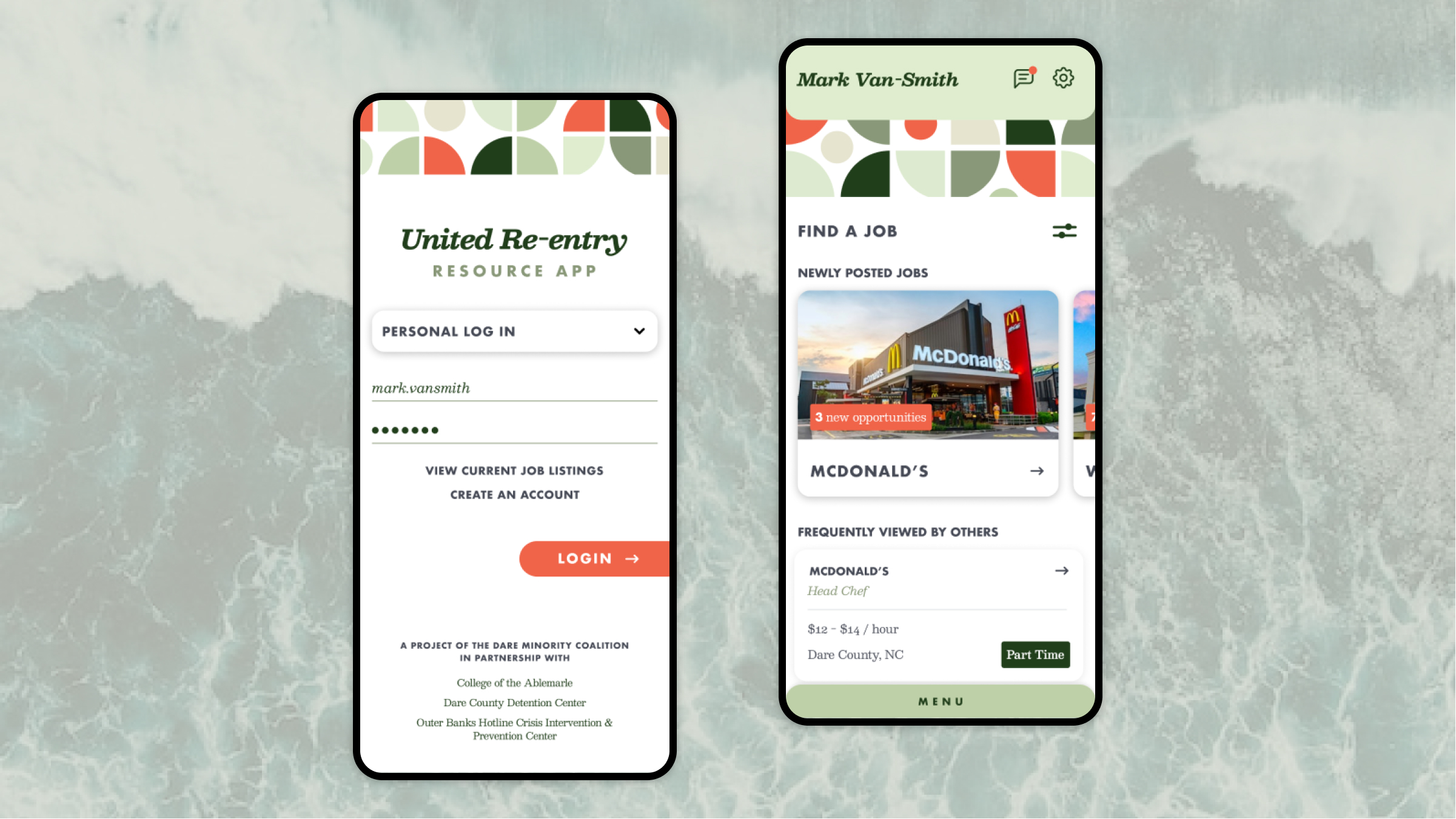 Dare Minority Coalition Mobile Screens