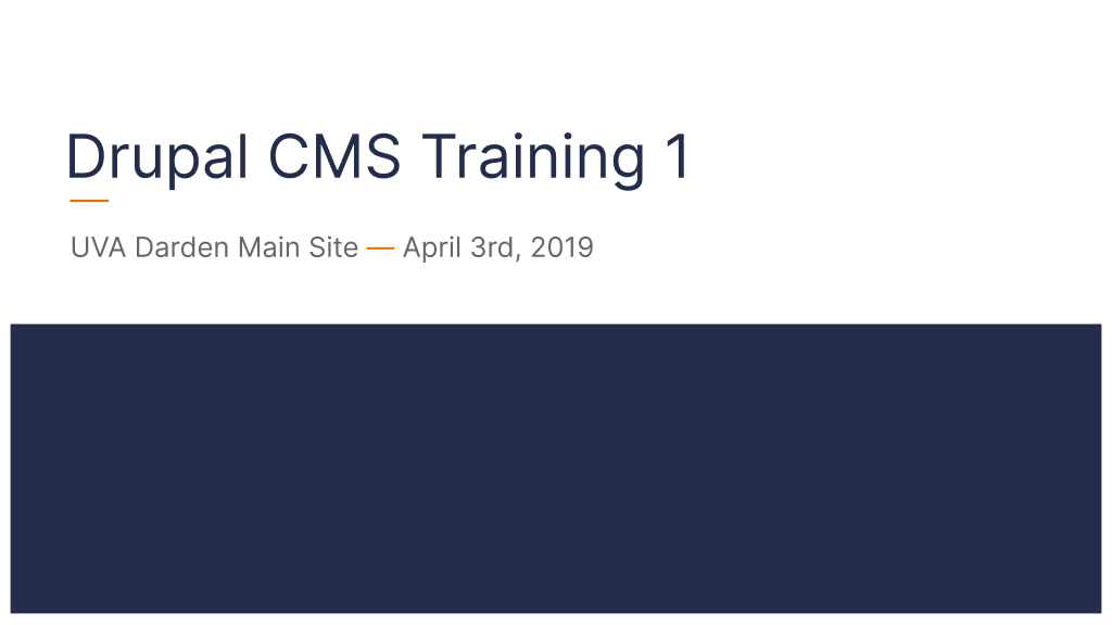 Drupal CMS training slide