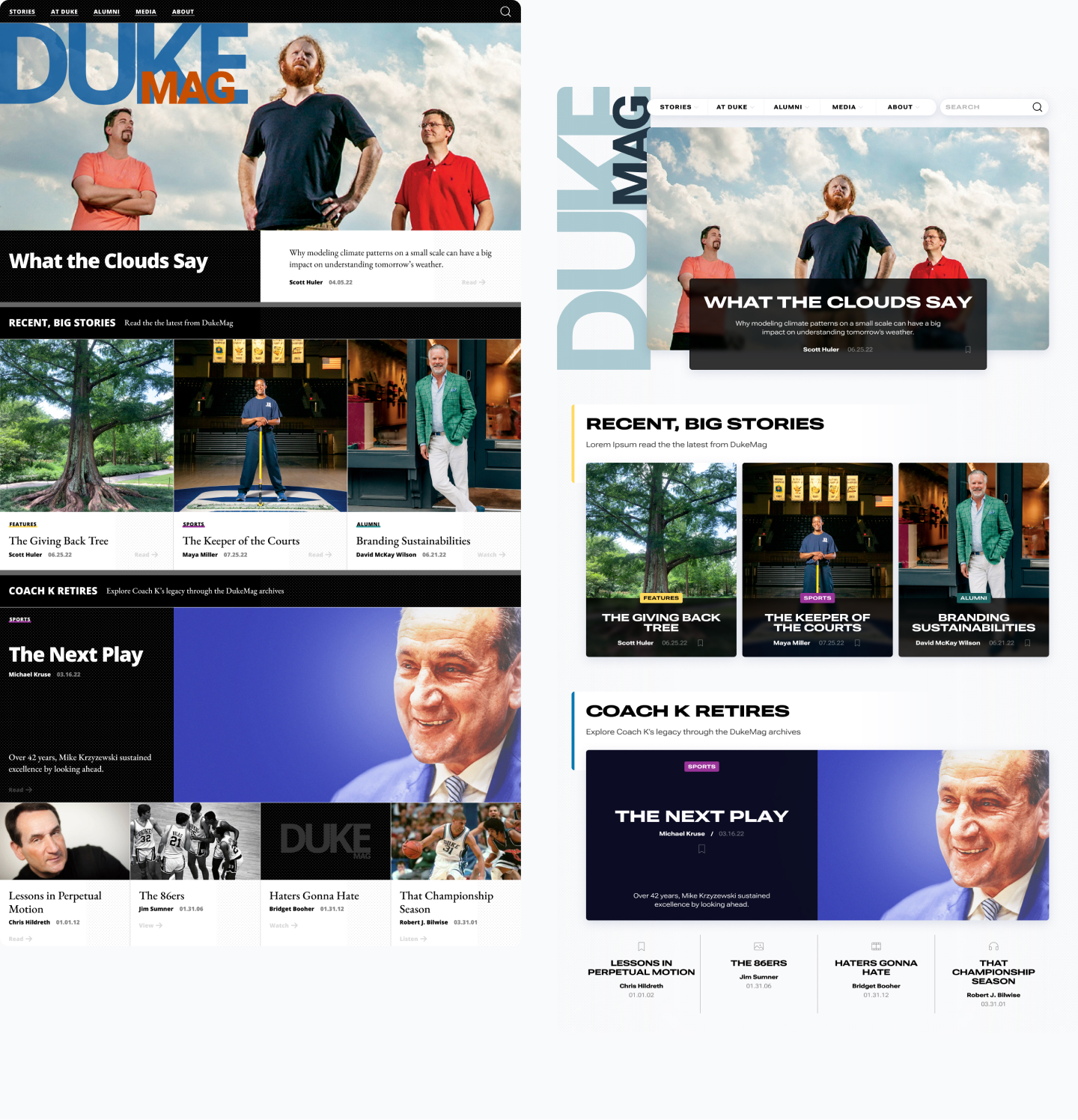 Duke Alumni Magazine moodboards