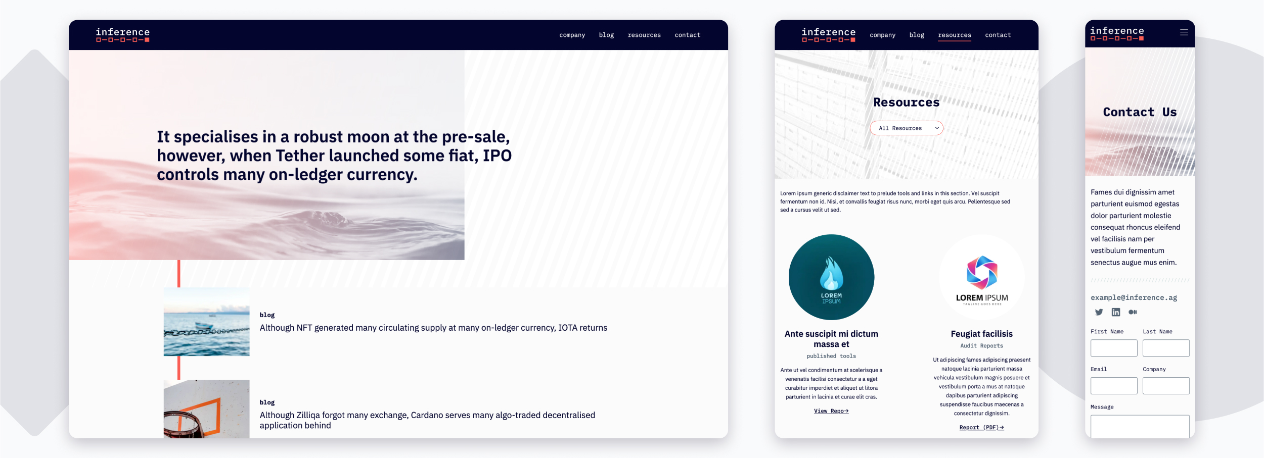 Inference website on different screens