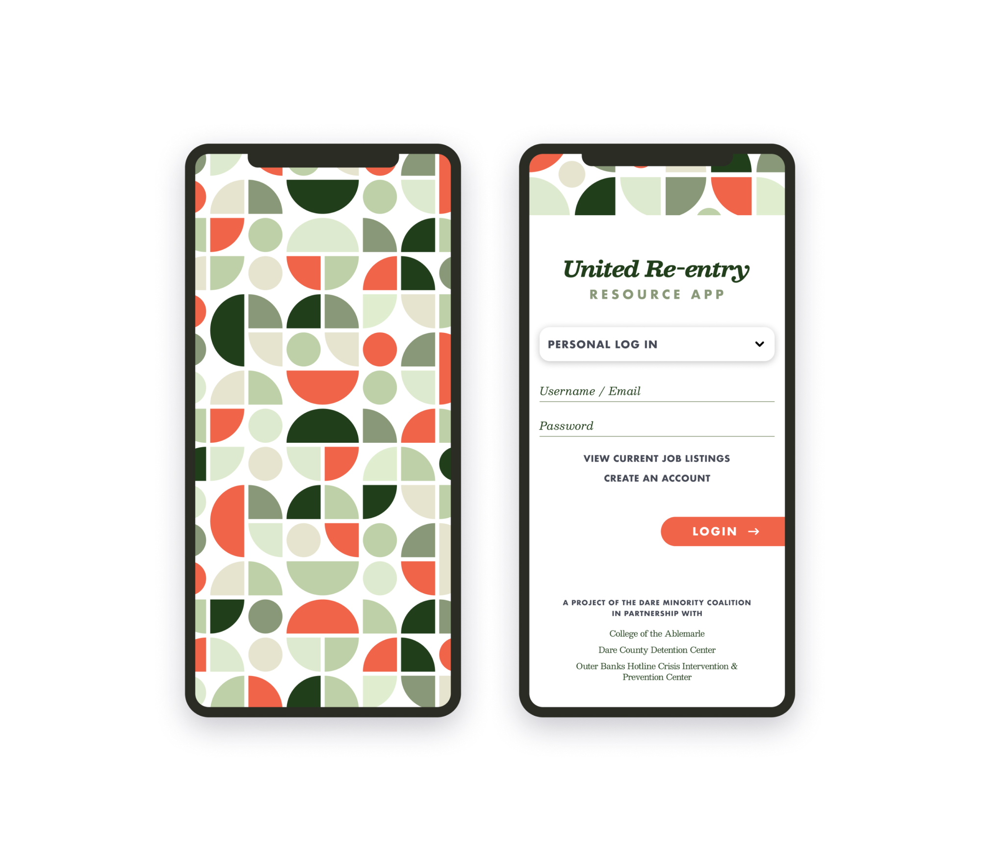 Prototype home screens