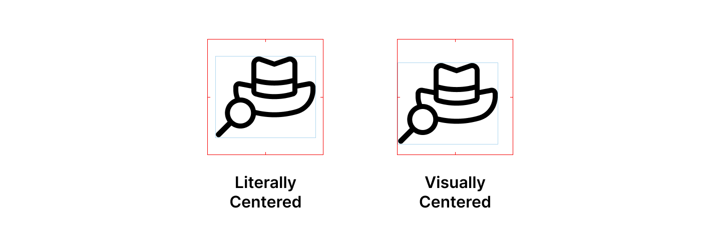 Literally centered versus visually centered