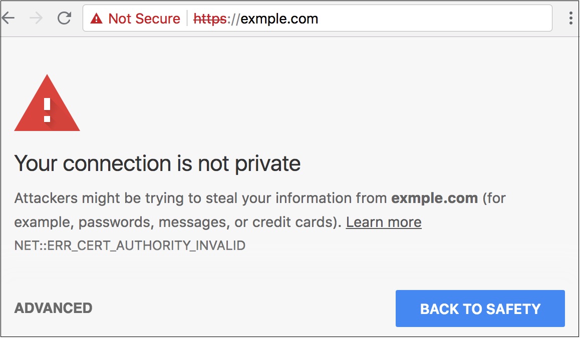 Chrome misconfigured HTTPS