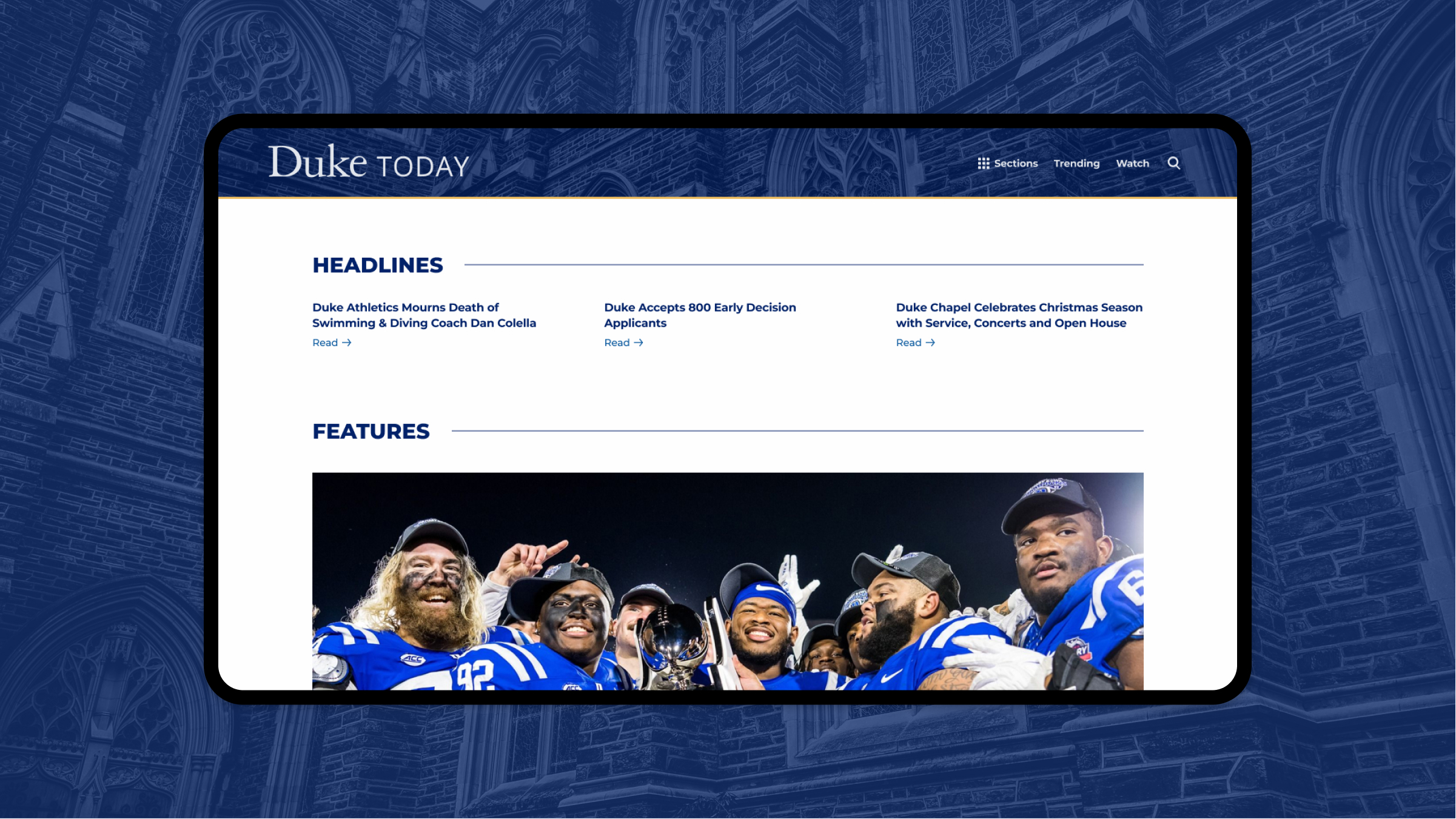 Duke Today home page