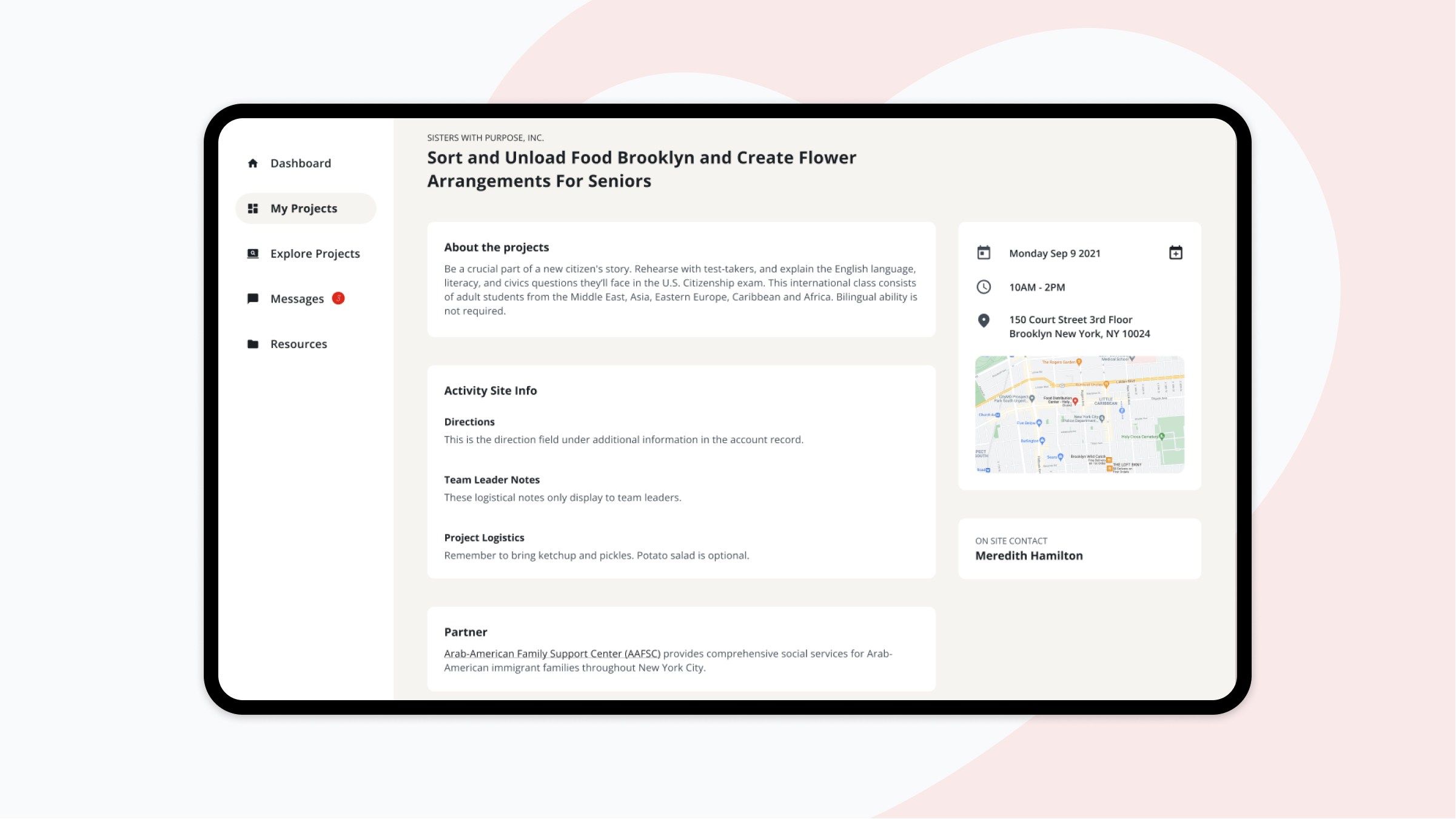 New York Cares Volunteer Portal Homepage
