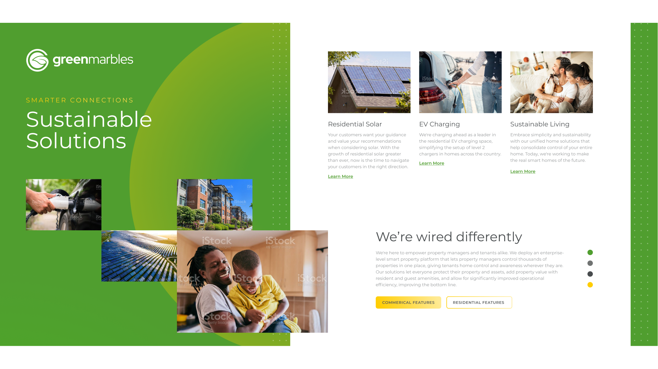 Green Marbles design explorations