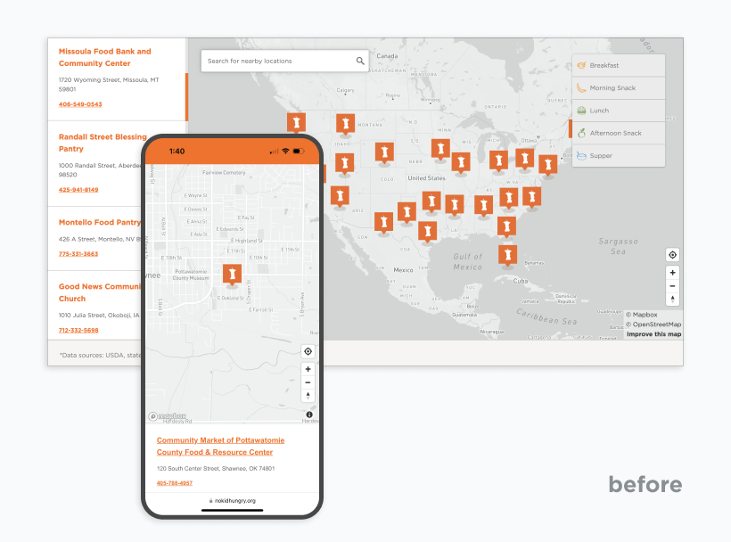 Free Meals Finder interactive map