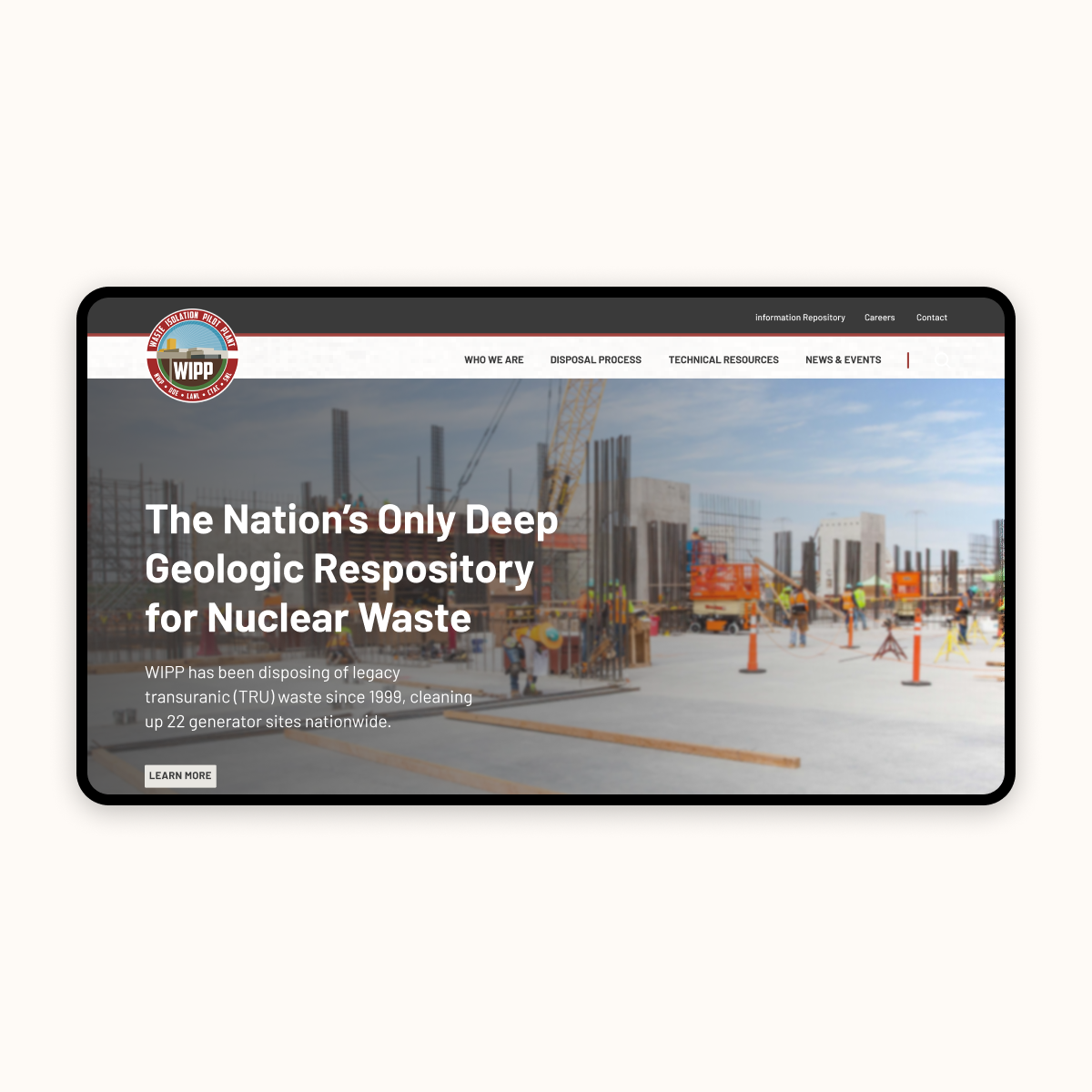 WIPP website home page
