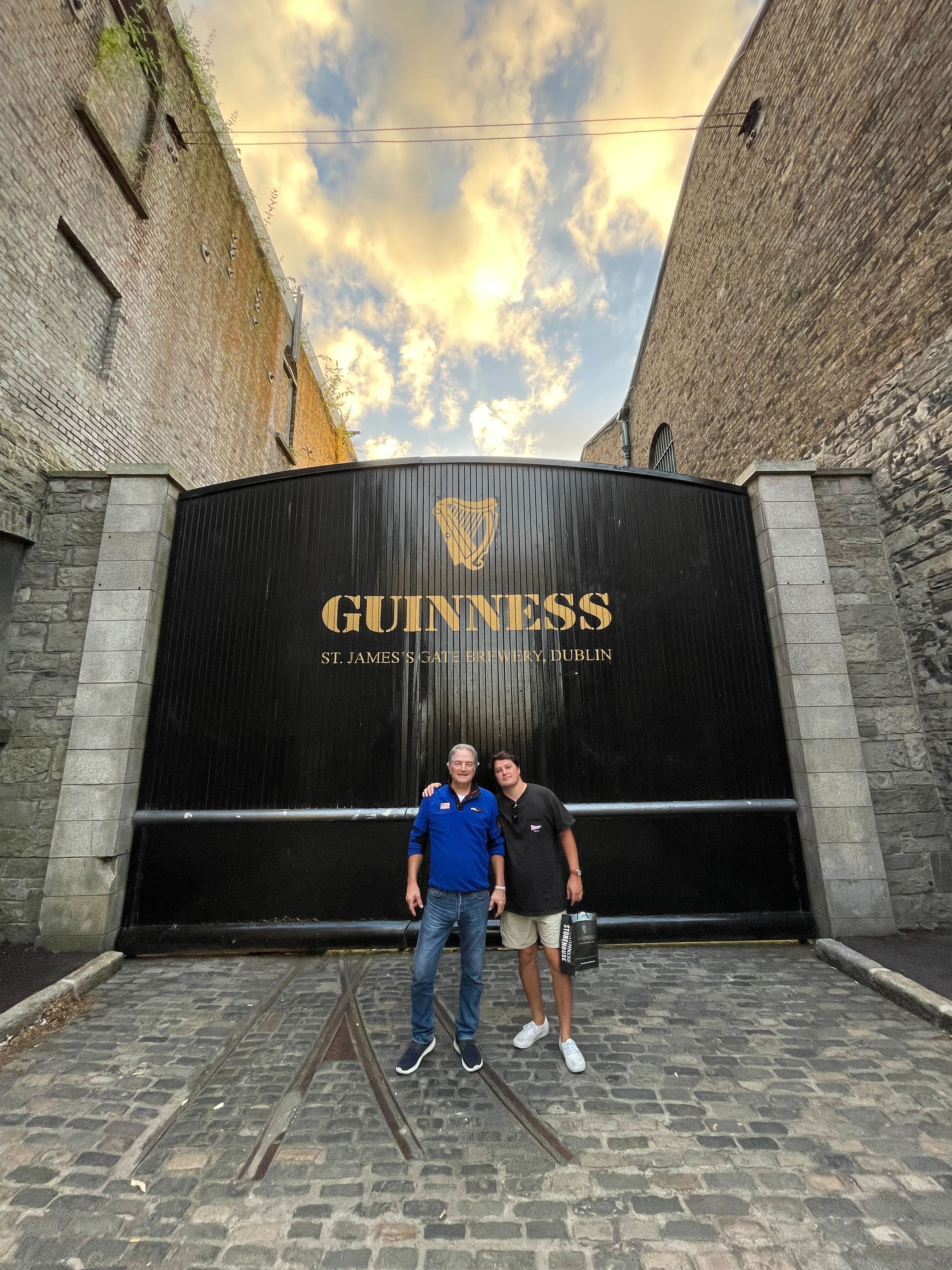 Zakk and friend in front of the Guinness Beer brewery