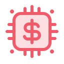 fintech icon in red