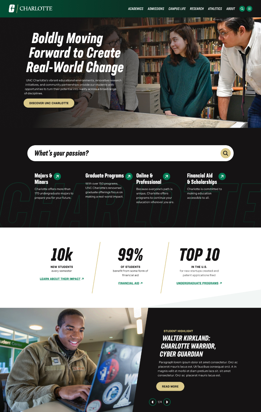 Screenshot of Charlotte's website