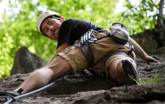 Dan rock climbing