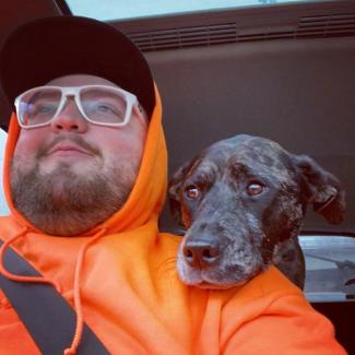 Jayson Morse with Dog