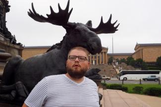 Jayson Morse with Moose