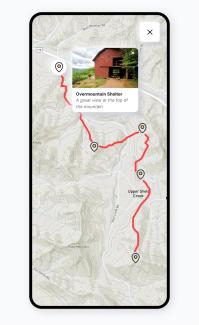 Yonderlust mobile map screen