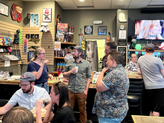 The team playing board games