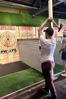 Chris throwing an axe