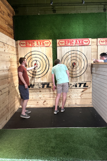 Sean and Simon post axe throw