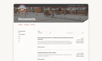 WIPP documents site page