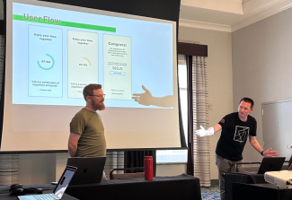 Simon and Ben presenting