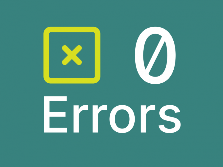 A styled error message signifying "0 errors"