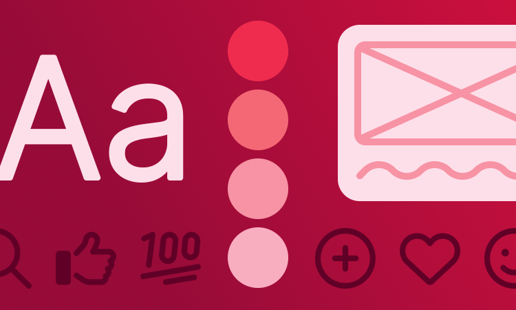 red background with font, emojis, and color themes